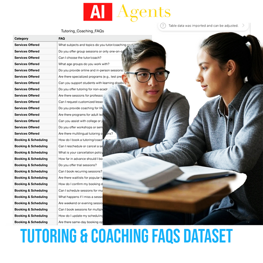 Tutoring & Coaching FAQs Dataset